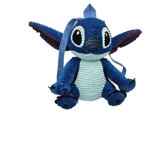 Disney Other - Disney Stitch Plush Backpack Blue Corduroy Kids Bag Lilo Cute Mini Bag